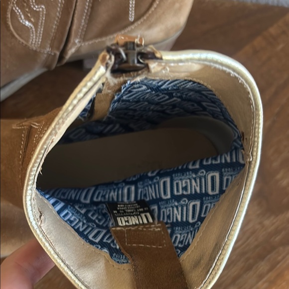 Dingo Brown Ankle Boots with White Stitching - Picture 6 of 7